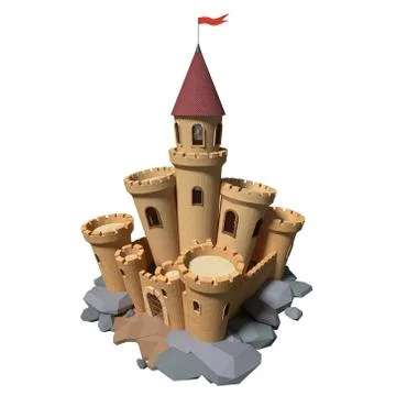 3d rendered medieval castle Stock Illustration