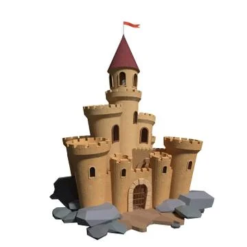 3d rendered medieval castle Stock Illustration