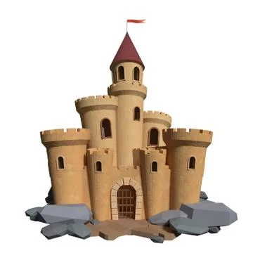 3d rendered medieval castle Stock Illustration