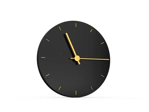 3D rendered minimal clock showing time 11:30 on a white background Stock Illustration