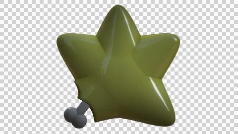 3D rendered model star with boney come out but with cute face Stock Illustration