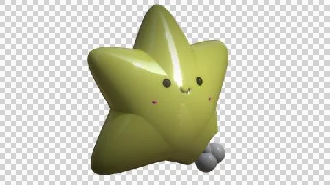 3D rendered model star with boney come out but with cute face Stock Illustration