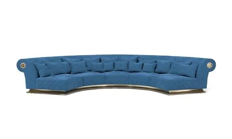 3D rendered modern blue corner sofa on a white background Stock Illustration