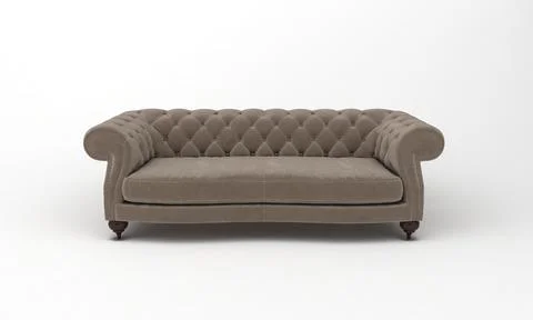 3D rendered modern brown three-seater sofa on a white background Ilustração Stock