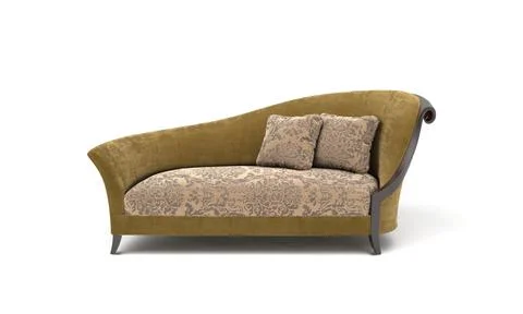 3D rendered modern brown two-seater corner sofa on a white background Stock Illustration