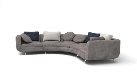 3D rendered modern gray corner sofa on a white background Stock Illustration