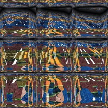 3d rendered mosaic pattern with colorful geometrical squared tile shapes Stock Illustration