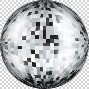 3D-rendered mosaic sphere is floating on transparent background, showing Stock Illustration