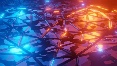 3D Rendered Multi Color Glowing Neon Lights Gradient Floor Animation Stock-Footage 165579267