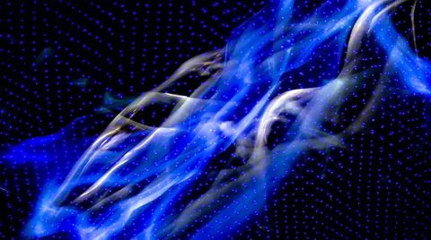 3D rendered or 3D illustration. Abstract shapes of blue and yellow colors on  Stock Photos