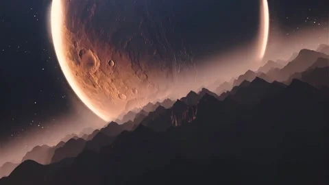3D Rendered Outer Planet Behind Nebula Clouds Stock-Footage 265236268