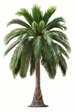 3D rendered palm tree isolated on a white background. Stock Illustration