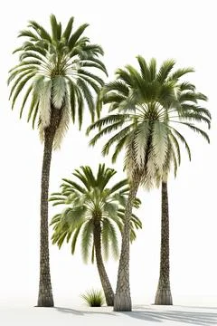 3D rendered palm tree isolated on a white background. Stock Illustration