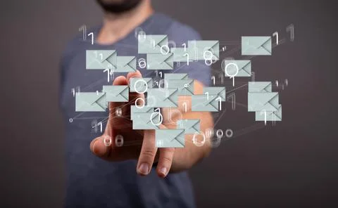 3D rendered paragraph section sign hovering in mans hand Stock Photos