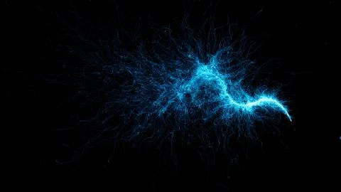 3d rendered particle trail background. Abstract detailed particles structure. Stock Illustration