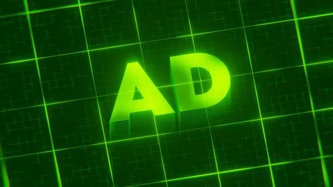 3D-rendered pattern of bright neon green lines arranged in a grid pattern. Illustrazione stock