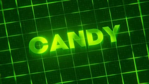 3D-rendered pattern of a word on bright neon green lines arranged in a grid patt Illustrazione stock