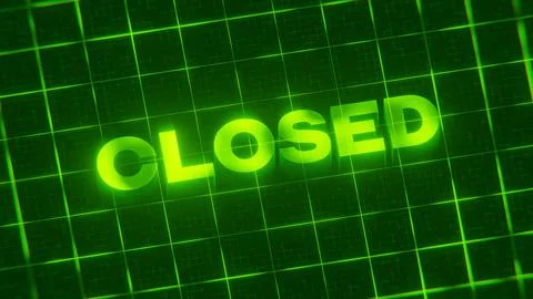 3D-rendered pattern of a word on bright neon green lines arranged in a grid patt Illustrazione stock