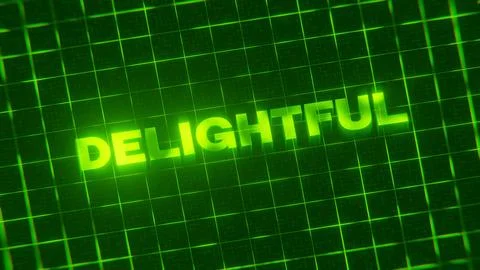 3D-rendered pattern of a word on bright neon green lines arranged in a grid patt 스톡 일러스트
