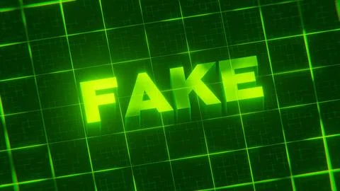 3D-rendered pattern of a word on bright neon green lines arranged in a grid patt Illustrazione stock