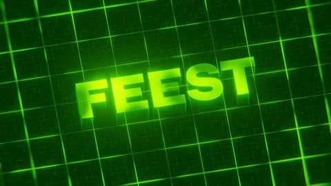 3D-rendered pattern of a word on bright neon green lines arranged in a grid patt 스톡 일러스트