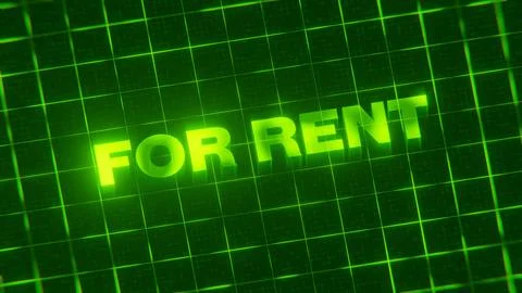3D-rendered pattern of a word on bright neon green lines arranged in a grid patt 스톡 일러스트