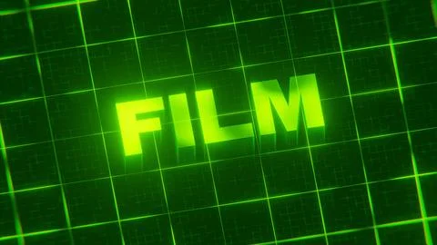 3D-rendered pattern of a word on bright neon green lines arranged in a grid patt Illustrazione stock