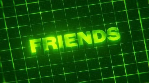 3D-rendered pattern of a word on bright neon green lines arranged in a grid patt 스톡 일러스트