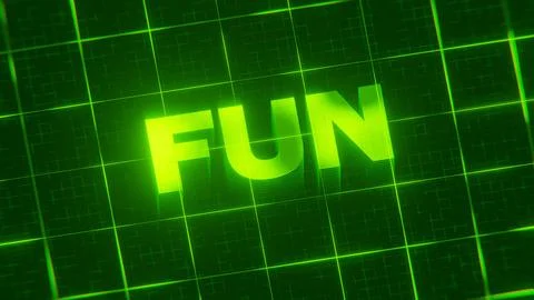 3D-rendered pattern of a word on bright neon green lines arranged in a grid patt Illustrazione stock