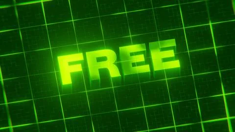 3D-rendered pattern of a word on bright neon green lines arranged in a grid patt 스톡 일러스트