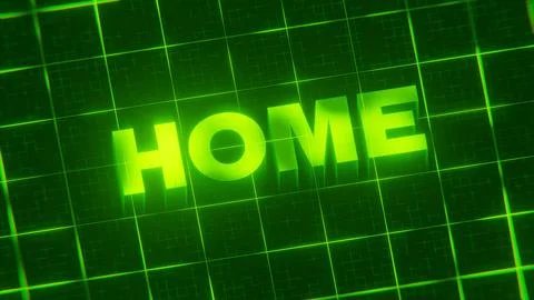 3D-rendered pattern of a word on bright neon green lines arranged in a grid patt 스톡 일러스트