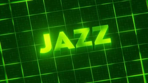 3D-rendered pattern of a word on bright neon green lines arranged in a grid patt 스톡 일러스트