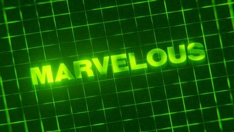 3D-rendered pattern of a word on bright neon green lines arranged in a grid patt 스톡 일러스트