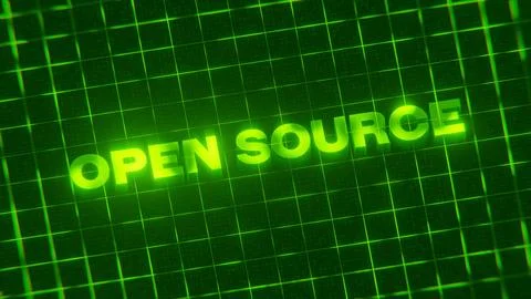 3D-rendered pattern of a word on bright neon green lines arranged in a grid patt 스톡 일러스트