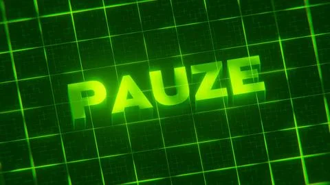 3D-rendered pattern of a word on bright neon green lines arranged in a grid patt Illustrazione stock