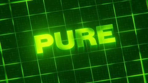 3D-rendered pattern of a word on bright neon green lines arranged in a grid patt Illustrazione stock