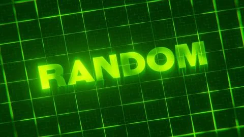 3D-rendered pattern of a word on bright neon green lines arranged in a grid patt Illustrazione stock