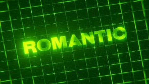 3D-rendered pattern of a word on bright neon green lines arranged in a grid patt 스톡 일러스트
