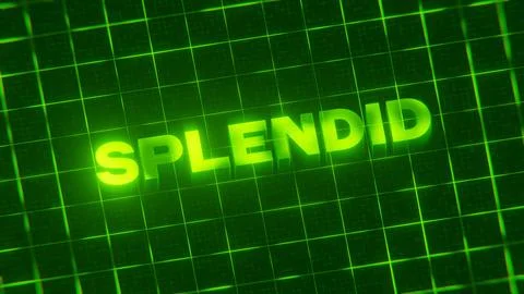 3D-rendered pattern of a word on bright neon green lines arranged in a grid patt 스톡 일러스트