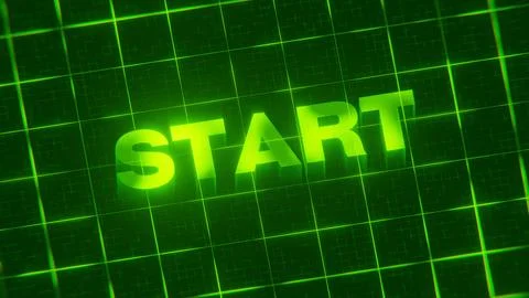 3D-rendered pattern of a word on bright neon green lines arranged in a grid patt 스톡 일러스트