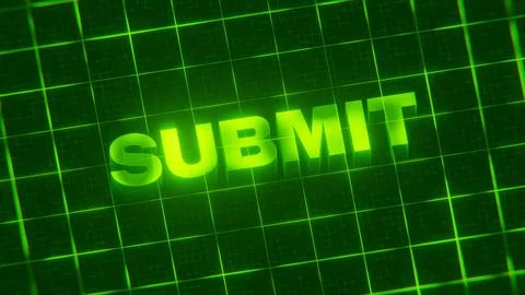 3D-rendered pattern of a word on bright neon green lines arranged in a grid patt 스톡 일러스트