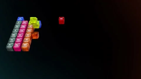 3d rendered Periodic table formation Stock Footage 236609731