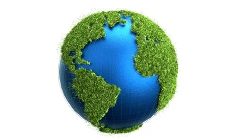 3D rendered planet Earth isolated on the white background - the concept of Stock Illustration
