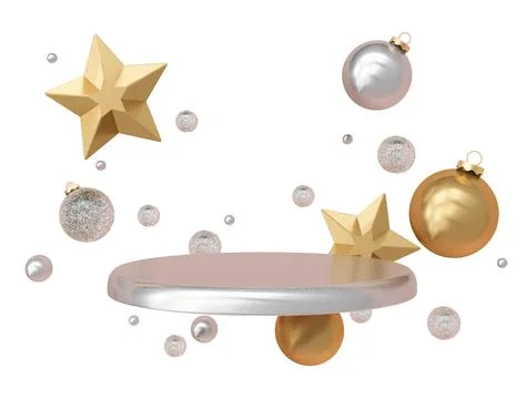 A 3D rendered podium with a glossy surface is displayed against a clear backg Stock Illustration