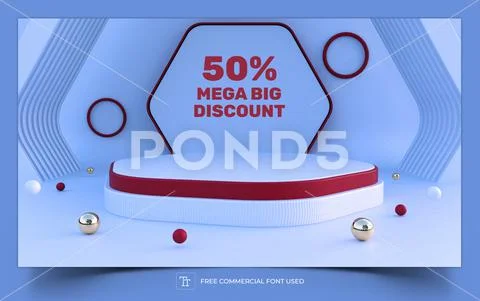 3D Rendered Podium Showcase Modello PSD