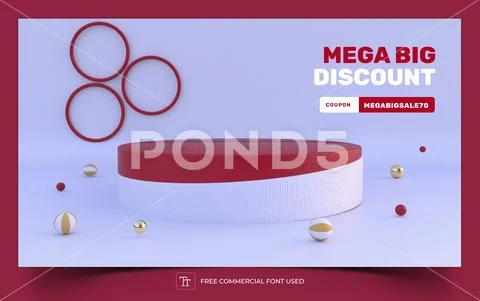 3D Rendered Podium Showcase PSDテンプレート