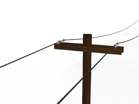 3d rendered power pole Stock Illustration