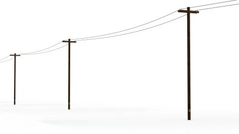 3d rendered power poles Stock Illustration