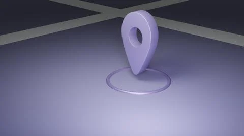3d rendered purple location Stock Illustration