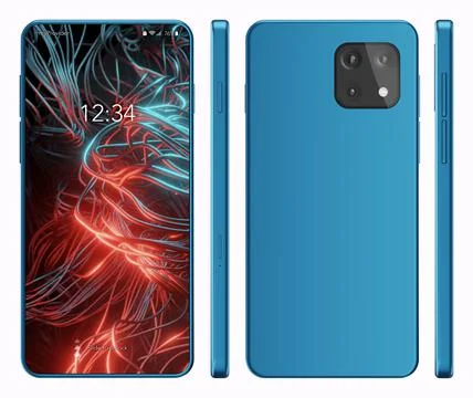 3D rendered realistic looking smartphone on white background. Stock Illustration